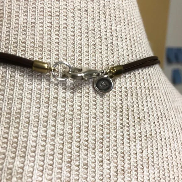 Brown Silpada Necklace with Silver and Gold Beads - Picture 3 of 3